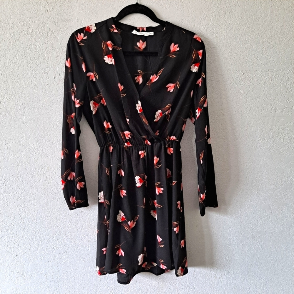 All in Favor Black Floral Dress